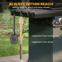 21Inch Pizza Oven Brush with Scrapers, Copper Wire Pizza Stone Cleaning Brush for BBQ Grill Cleaning