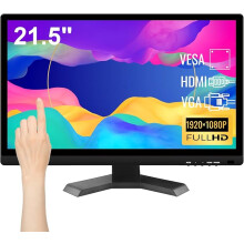 Monitor 21.5 Inch Full HD 1920x1080P 10-Point Multi Touch Screen PC Monitor with HDMI VGA USB Port, Built-in Speakers