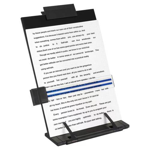 Desktop Document Holder Stand with 7 Adjustable Positions,File Organizer Management Copyholder for Typing Speech Reading
