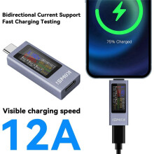 KOWSI USB C Testeur de Puissance, Multimètre Numérique avec Grand Écran Couleur, Testeur de Tension et de Courant pour Chargeur et Banque