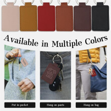30 Pcs Leather Key Fob Kit,Rectangular PU Leather Keychain Blanks with Keychain Rings,Engraving Keychain,DIY Crafts