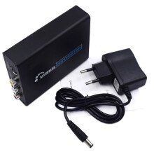 AV S-Video CVBS Converter Audio -Compatibel Naar S VIDEO+SS VIDEO Composite Switcher Adapter Upscaler HD 3RCA EU-Stekker