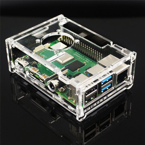 For Raspberry Pi 4B 3.5Inch LCD Display 480x320 with Acrylic Case Compatible with Cooling Fan for Raspberry Pi 4B 1