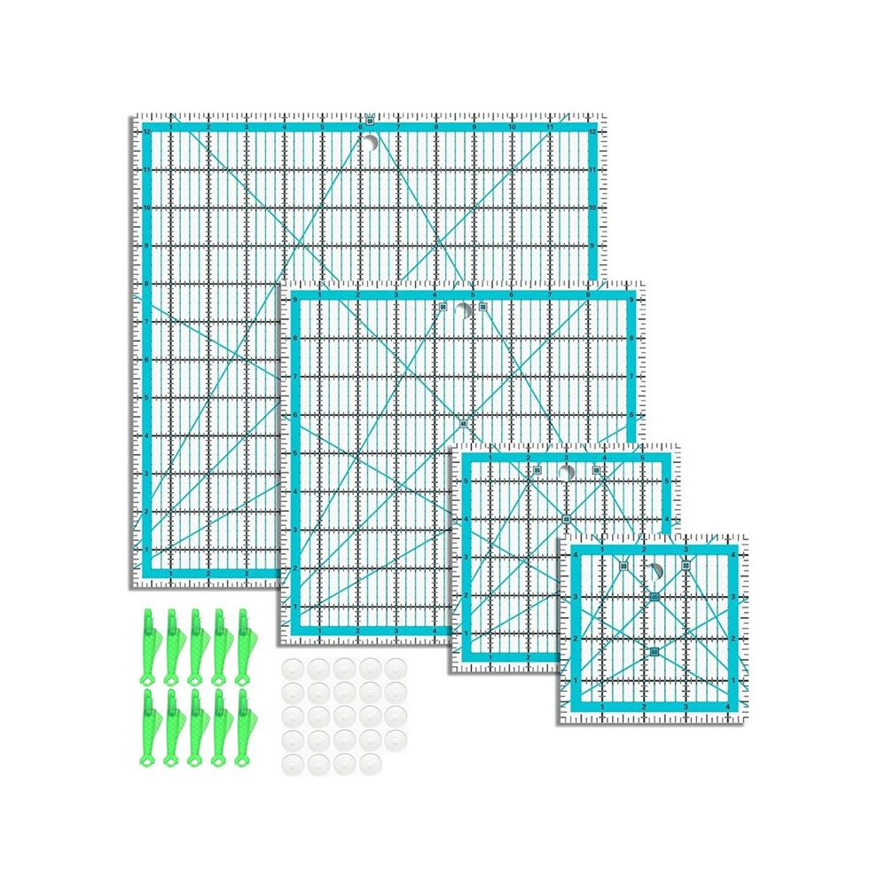 4Pcs Quilting Rulers,Quilting Rulers And Templates,Square Quilting Rulers Fabric Cutting Ruler For Quilting And Sewing 6033833577306