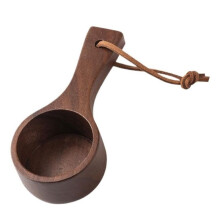 Nature Wood Measuring Scoop Tea Coffee Bean Scoop Sugar Spice Measure Spoon MeasuringTool for HomeKitchen Cooking A