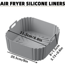 2PCS Silicone Air Fryer Liners for Air Fryer Pro XL AF141 AF140 AF181 Square Air Fryer Liners Reusable Basket C