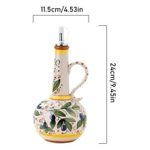 Ceramic Olive Oil Dispenser Bottle 23oz, Olive Oil Dispenser Bottle Ceramic, Stainless Steel Spout Ceramic Oil Dispenser