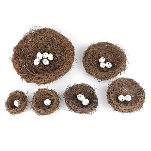Easter Eggs Simulation Rattan Bird Nest Handmade Diy Crafts Egg Decor Props Artificial Easter Decoration(Excluding Eggs)