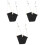 3Ensembles Pieds Polyester Bois Fer Portable Noir Élégant 4