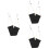 3Ensembles Pieds Polyester Bois Fer Portable Noir Élégant 7