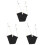 3Ensembles Pieds Polyester Bois Fer Portable Noir Élégant 3
