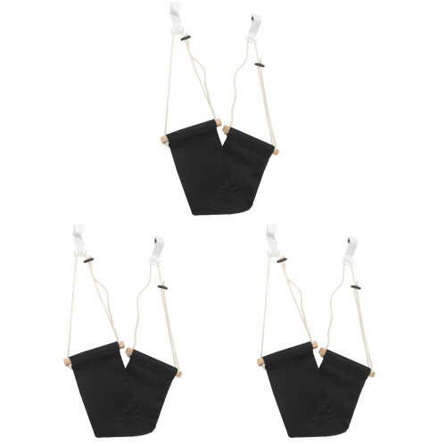 3Ensembles Pieds Polyester Bois Fer Portable Noir Élégant 2