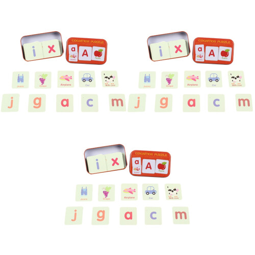 3Ensembles Cartes Éducatives Rouge Puzzle Apprentissage 2