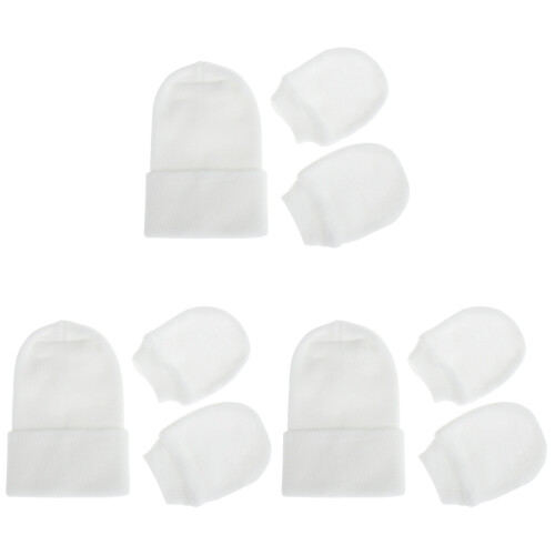 3Ensembles Bonnet Rayé Bébé Coton Accessoires Bébé 1