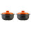 2Pièces Cocottes Céramiques Orange À Usage Couvercle 4