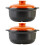 2Pièces Cocottes Céramiques Orange À Usage Couvercle 7
