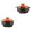 2Pièces Cocottes Céramiques Orange À Usage Couvercle 5
