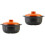 2Pièces Cocottes Céramiques Orange À Usage Couvercle 6