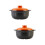 2Pièces Cocottes Céramiques Orange À Usage Couvercle 9