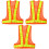 3Pièces Veste Sécurisée Orange Réglable Haute Visibilité Pour Cyclisme 3