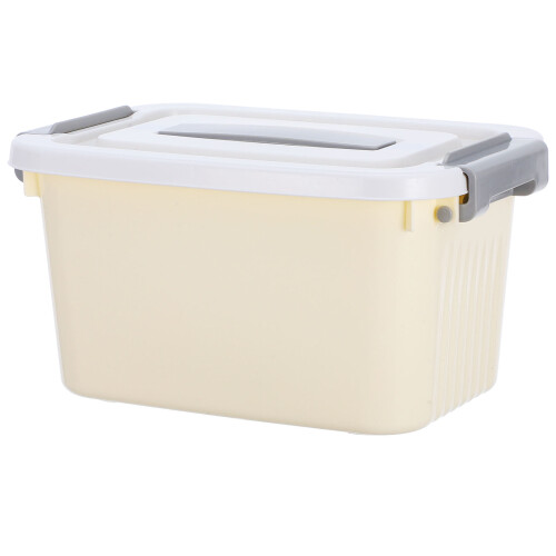 3Pièces Plastiques Beige Empilables Pour Rangement Bureau 2