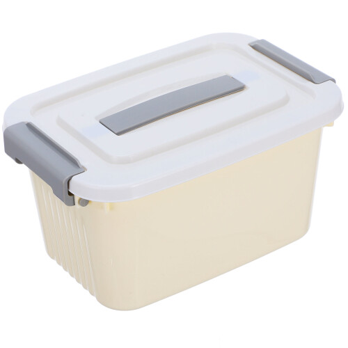 3Pièces Plastiques Beige Empilables Pour Rangement Bureau 1