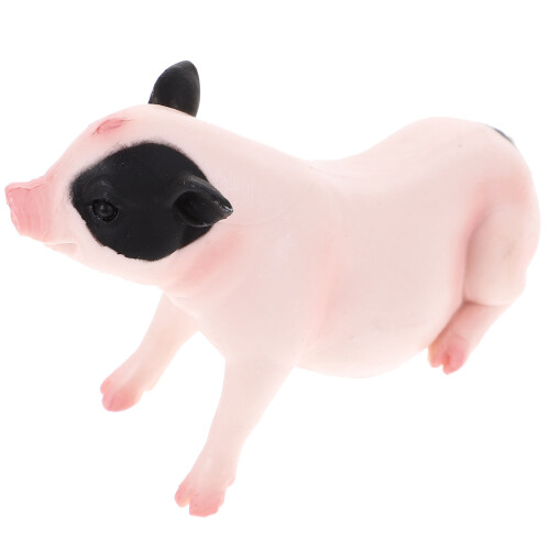 2Pcs Yellow Plastic Pig Models for Imaginative Play Decor