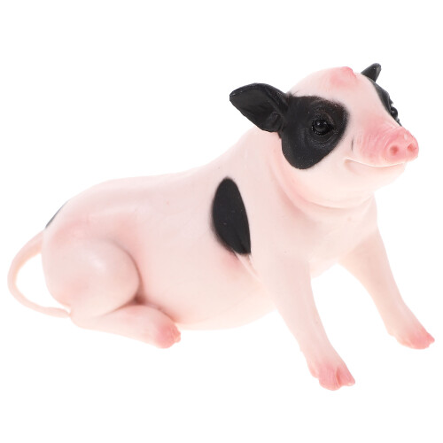 2Pcs Yellow Plastic Pig Models for Imaginative Play Decor 2