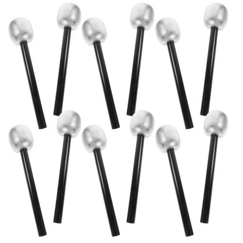 24Pcs Silver Pretend Microphone Toy Plastic Simulation for Home Play