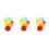 3Pcs Assorted Color Hanging Toys Plush Soft PP Cotton Decor 4