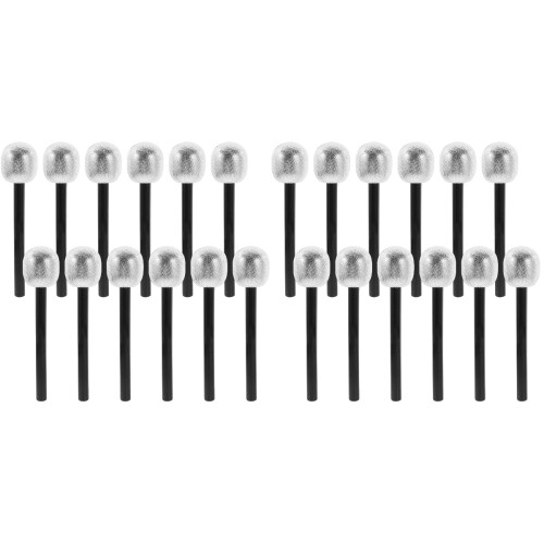 24Pcs Silver Pretend Microphone Toy Plastic Simulation for Home Play 2