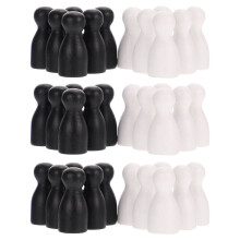 240Pcs Wooden Chess Pieces Figure Durable White Black Game Replacement