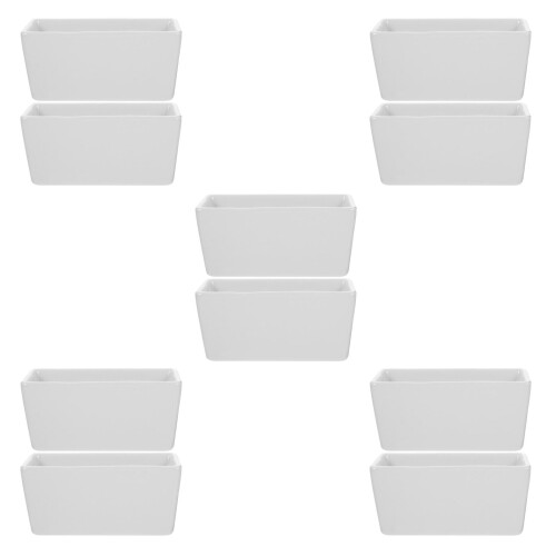 10Pcs White Ceramic Storage Pots with Smooth Edges for Kitchen 2