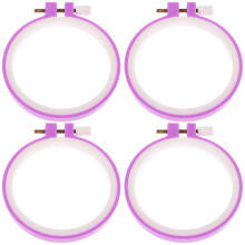 8Pcs Multi Wooden Cross Stitch Rings with Adjustable Screw for DIY