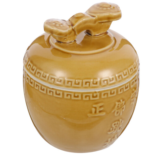 4Pcs Ceramic Soup Stew Pots Light Yellow Kitchen Bowls with Lid 2