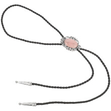 4Pcs Womens Pink Agate Bolo Ties Metal Tip Neck Tie Accessories