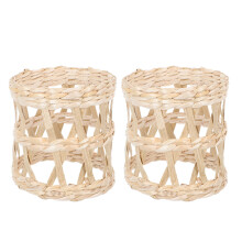 4St Creatieve Khaki Glasbekersleeves Geweven Warmtebeschermers