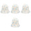 4Pcs White Felt Sauna Hat Comfortable Breathable Bath Cap for Baby Use 4