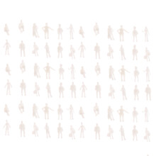 100St Witte Mini Mensmodellen Diverse Gebaren Decoratie Landschap