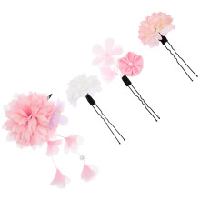 5Sets Roze Nepbloemen Haarclips Voor Comfortabel & Stijlvol