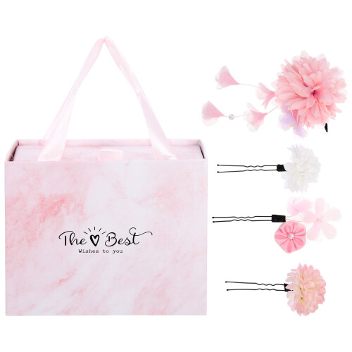 5Sets Roze Nepbloemen Haarclips Voor Comfortabel & Stijlvol 1