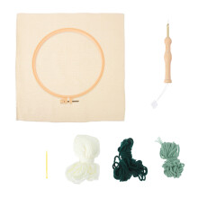 1Set Creatief Punch Needle Embroidery Kit Met Hout En Wol
