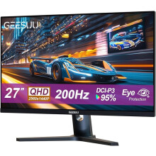 27 Inch Gaming Monitor, Computer Monitors 200Hz, PC Display QHD 1440p, IPS, 1ms, 95% DCI-P3, Eye-Care, Lowblue, HDMI 2.1 & DP 1.4