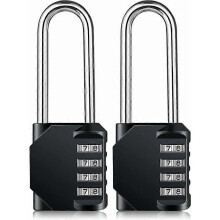 (As show, One size) 2 pcs Heavy Duty Combination Padlock - Weatherproof Padlock, Resettable Lock, School, Gym, Boxblack,2024 Ping