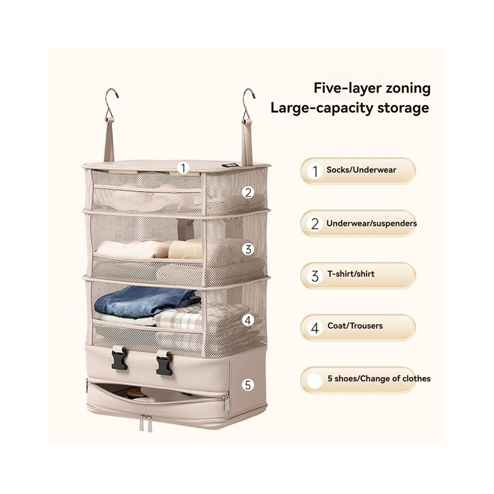 1Pc Multifunctional Three-Layer Hanging Travel Storage Bag Household Supplies Clothing Organizer Closet Organizer 4852693541058