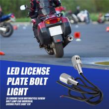 2x Chrom 5630 Motorrad-Schraubenbolzenlampe, universelle Kfz-Kennzeichenbeleuchtung, 12V