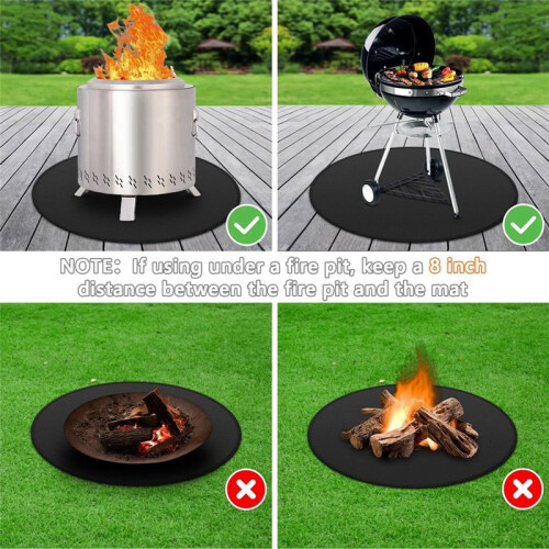 Fire Pit Mat for  Bonfire,Double-Sided Fireproof Firepit Mat Round Fire Pit BBQ Mat for Under Grill Mat 22Inch 1
