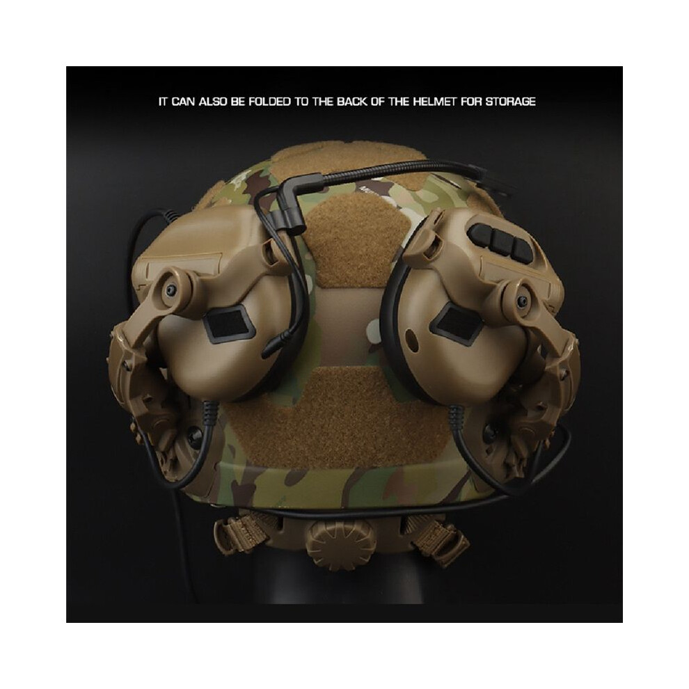 Tactical Headset Holder Helmet-Mounted Accessory Rail Adaptor Kit Adjustable Pickup Noise Canceling Holder, Set C 4851514180001