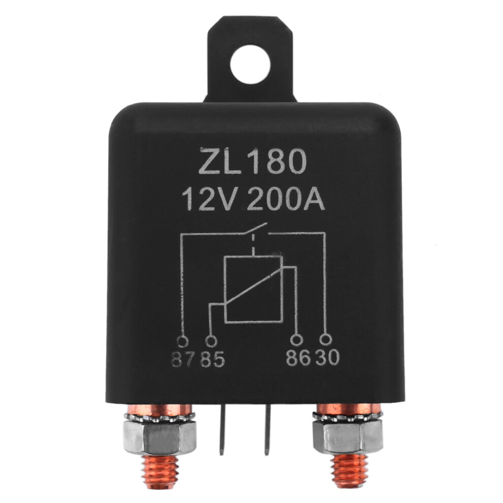 12V 200A Relay Car Truck Engine Automobile Boat Car Starter Heavy Duty Split Charging Zl180 With 2 Pin Footprint + 2 Terminal - [1 Set] 4852693579488