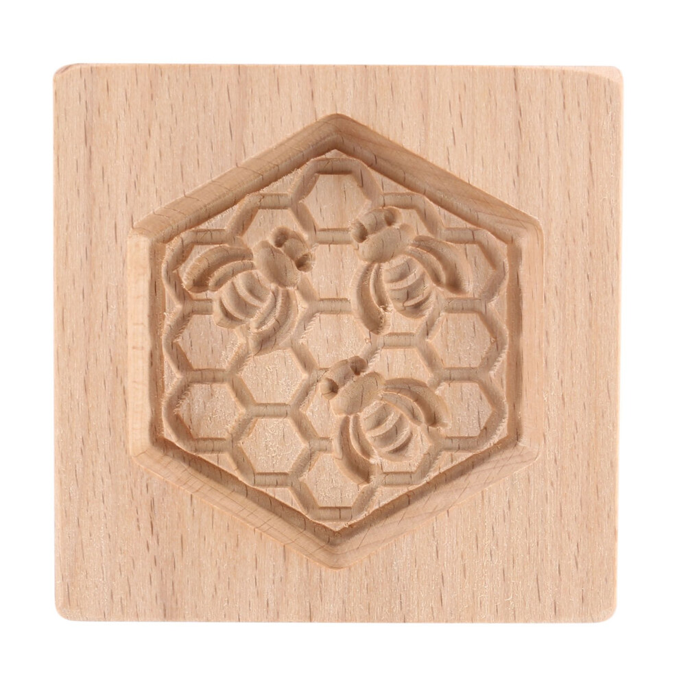 Cookie Mold Shortbread Mold Wooden Biscuit Cutter Cookie Mold Cutter Gingerbread Biscuit Shortbread Mold(Bee) 4851514181978